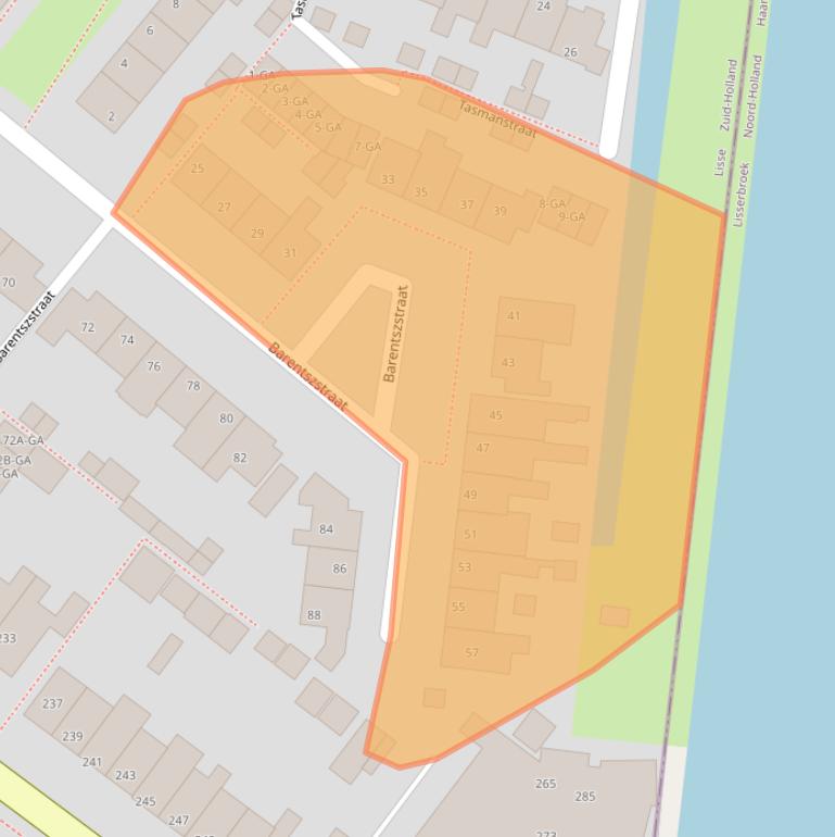 Kaart van postcodegebied 2161TK.