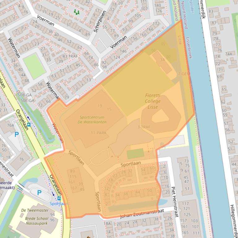 Kaart van postcodegebied 2161VA.