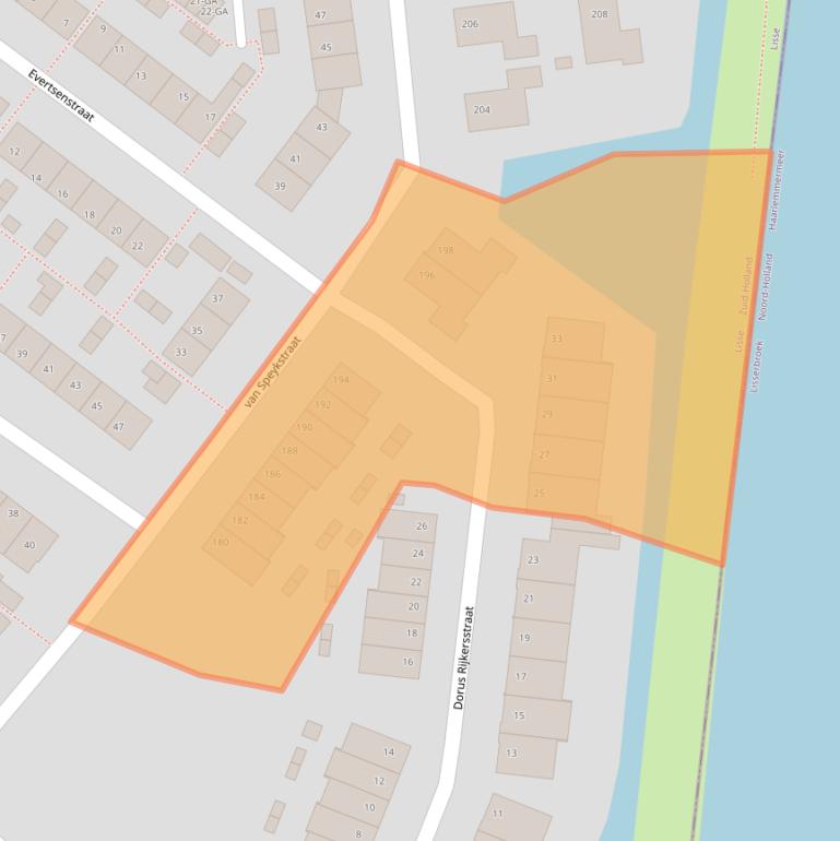 Kaart van postcodegebied 2161VN.