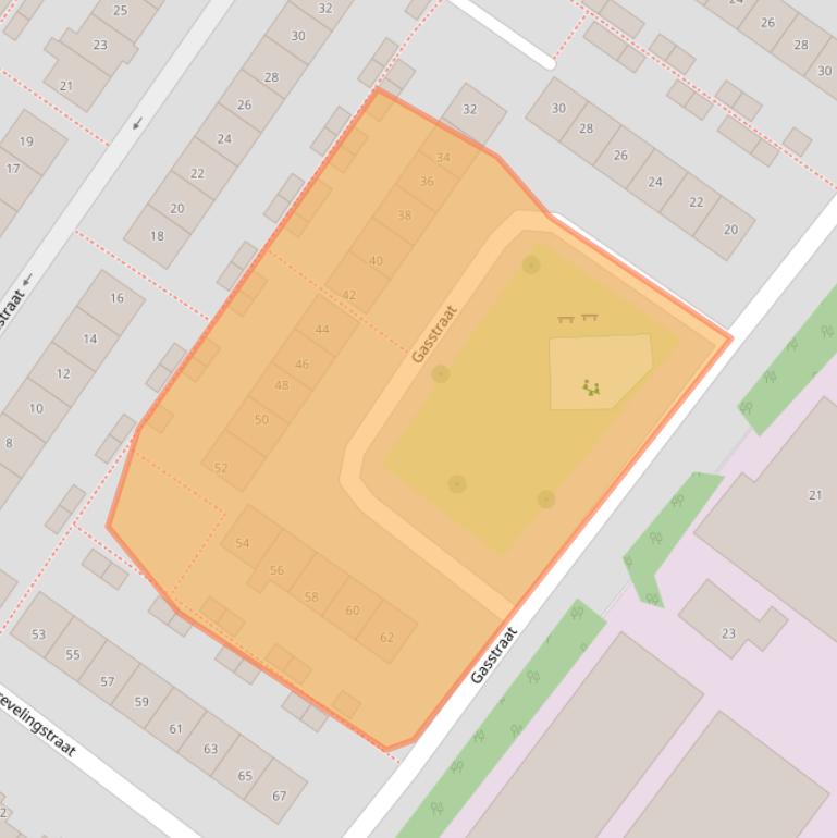 Kaart van postcodegebied 2161WD.