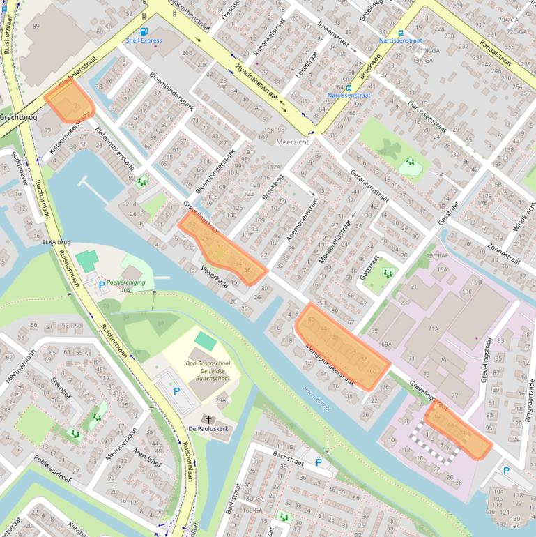 Kaart van postcodegebied 2161WG.