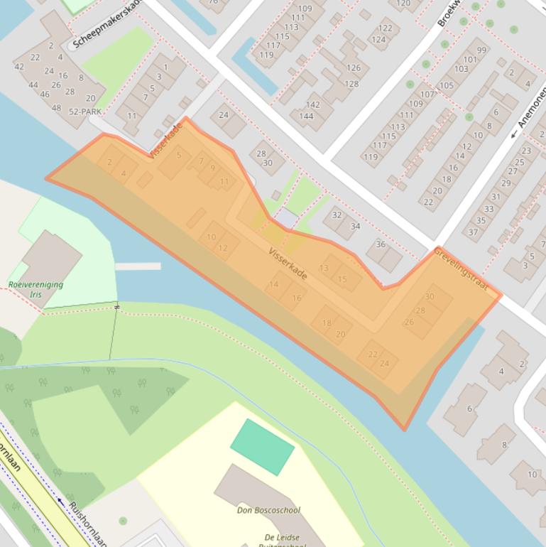 Kaart van postcodegebied 2161WZ.