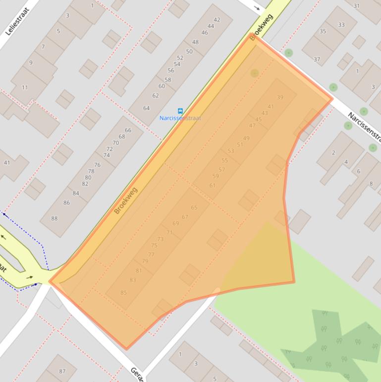Kaart van postcodegebied 2161XB.