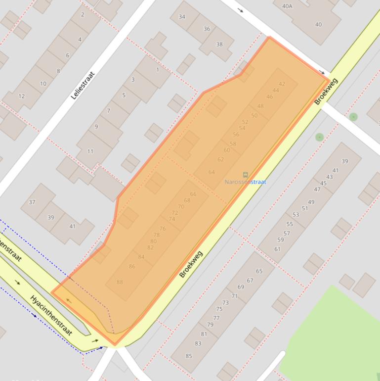 Kaart van postcodegebied 2161XE.
