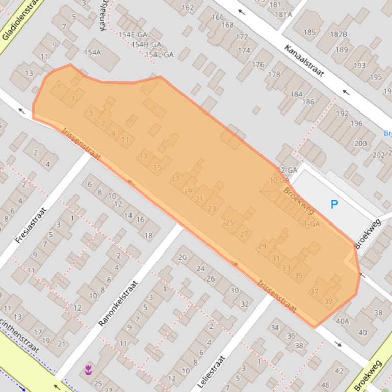 Kaart van postcodegebied 2161XH.