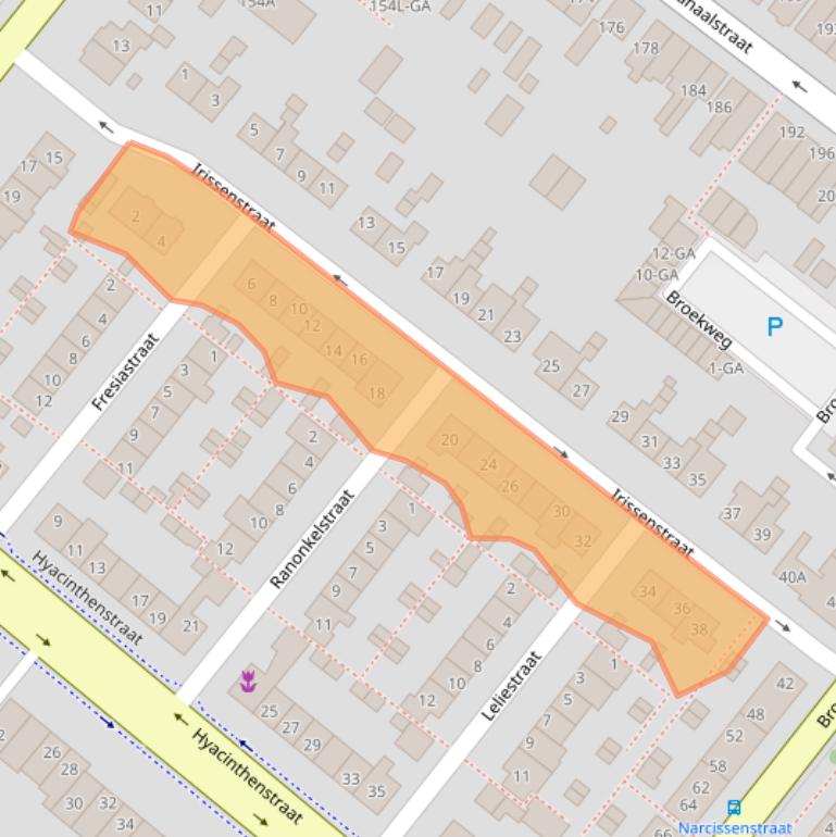 Kaart van postcodegebied 2161XJ.