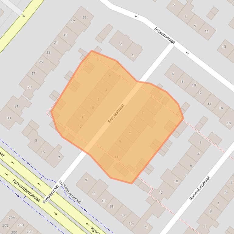 Kaart van postcodegebied 2161XM.