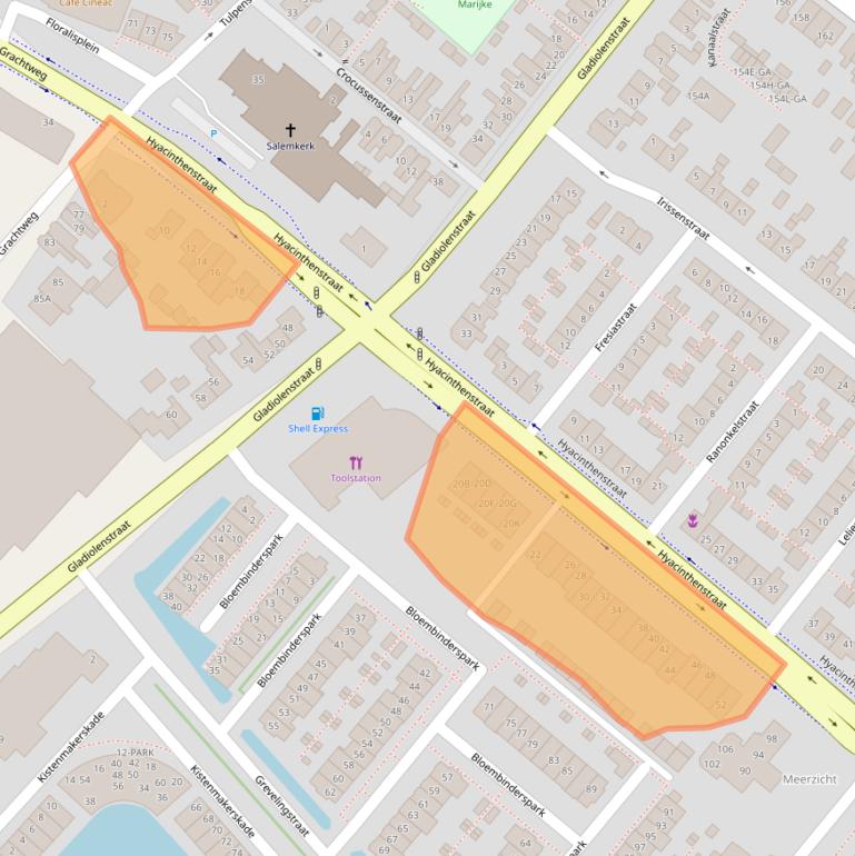 Kaart van postcodegebied 2161XP.