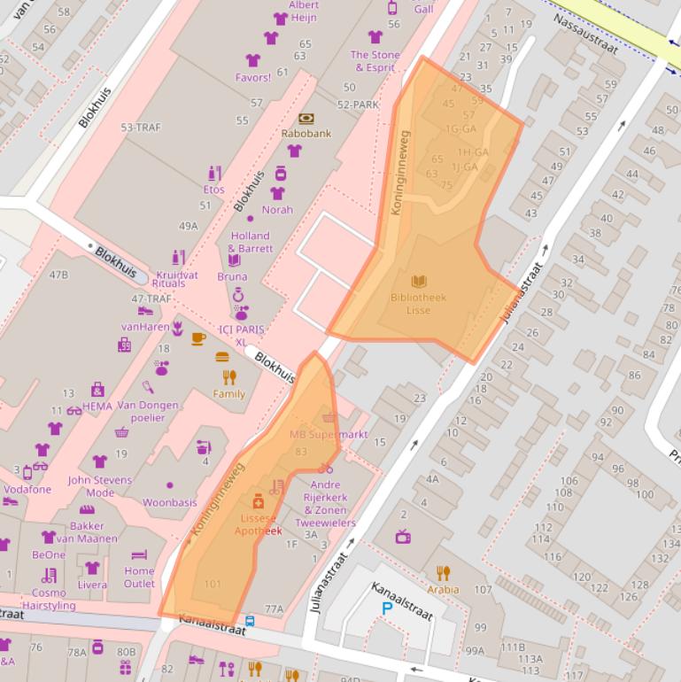 Kaart van postcodegebied 2161ZB.