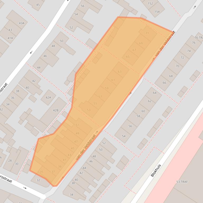Kaart van postcodegebied 2161ZD.