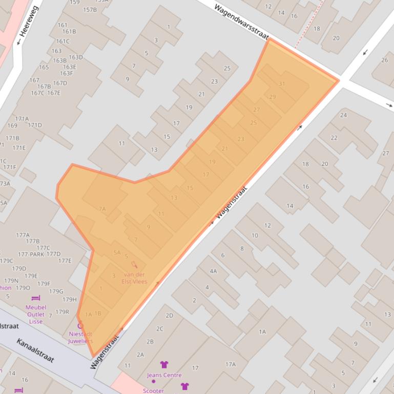 Kaart van postcodegebied 2161ZK.