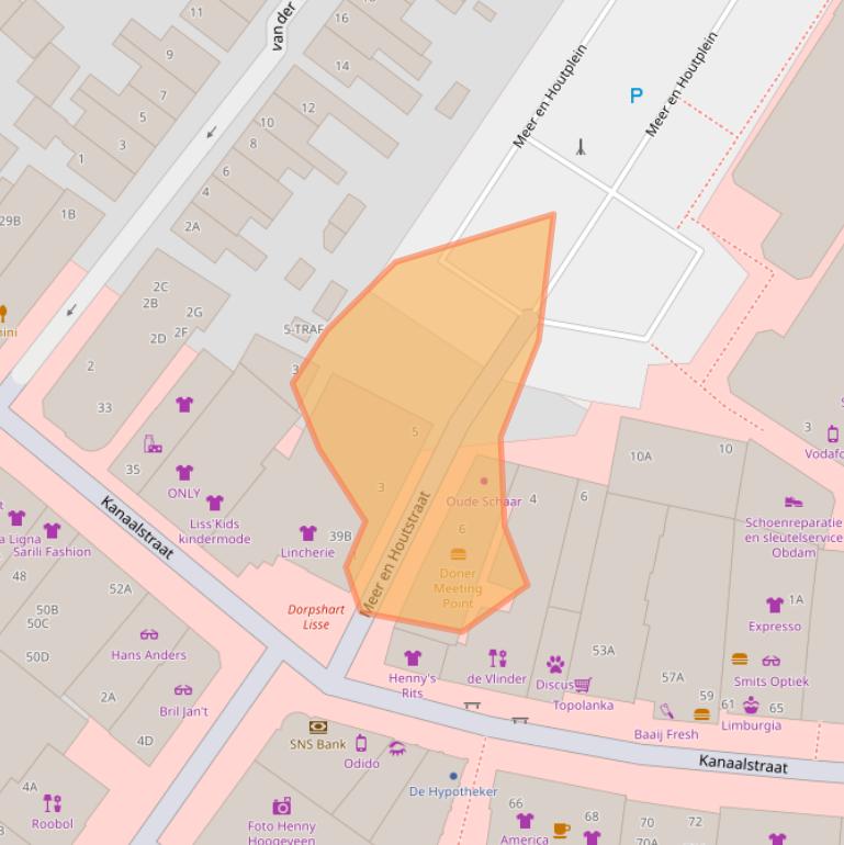 Kaart van postcodegebied 2161ZR.