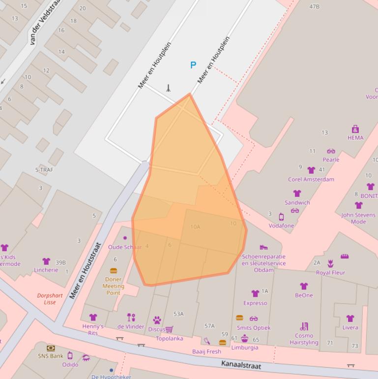 Kaart van postcodegebied 2161ZS.