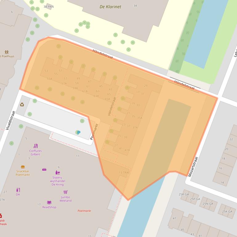 Kaart van postcodegebied 2162AE.