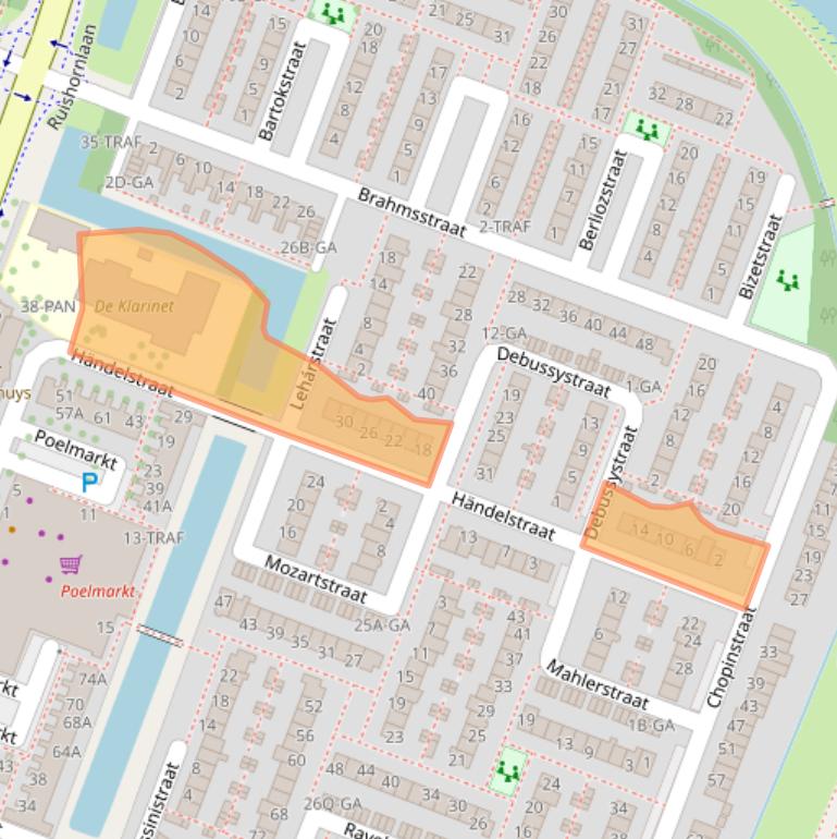 Kaart van postcodegebied 2162AG.