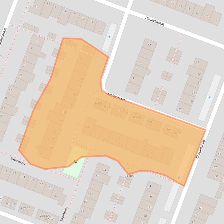 Kaart van postcodegebied 2162AM.