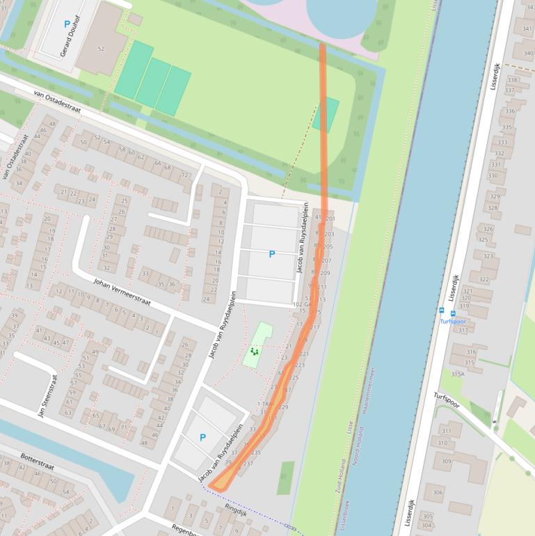 Kaart van postcodegebied 2162BD.