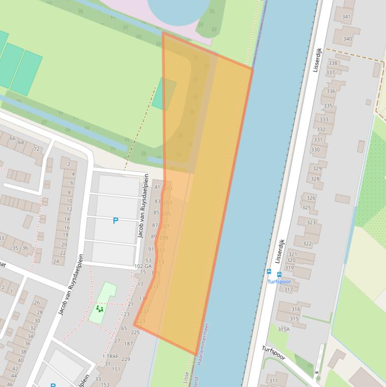 Kaart van postcodegebied 2162BE.