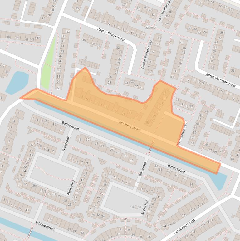 Kaart van postcodegebied 2162BL.