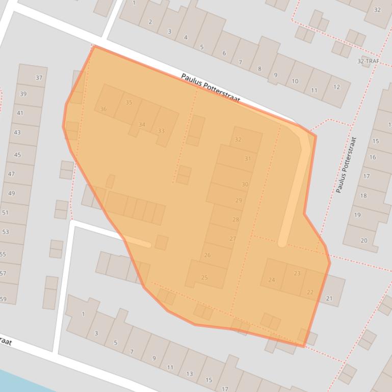 Kaart van postcodegebied 2162BT.