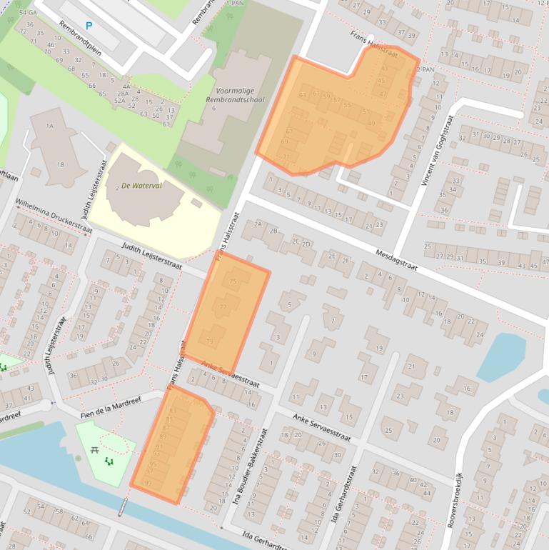 Kaart van postcodegebied 2162CL.