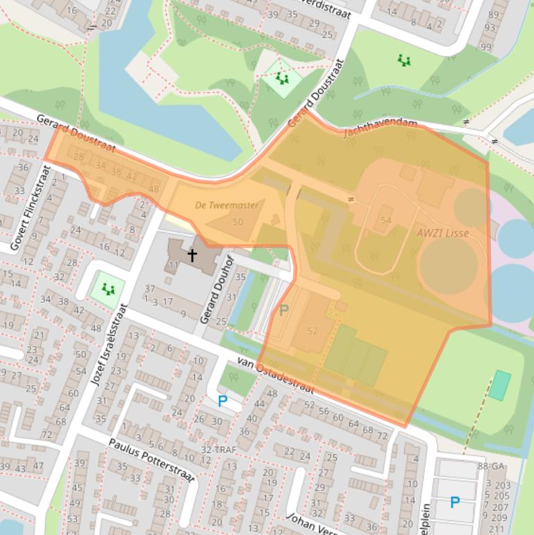 Kaart van postcodegebied 2162CP.
