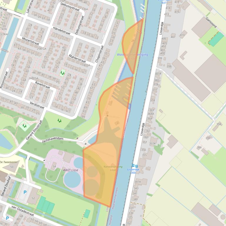 Kaart van postcodegebied 2162CT.