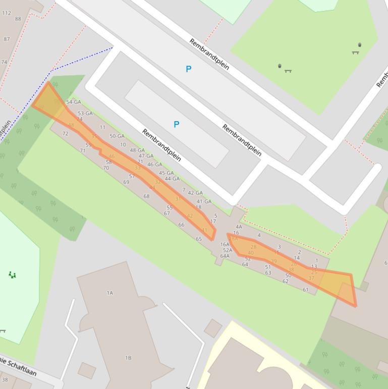 Kaart van postcodegebied 2162EB.