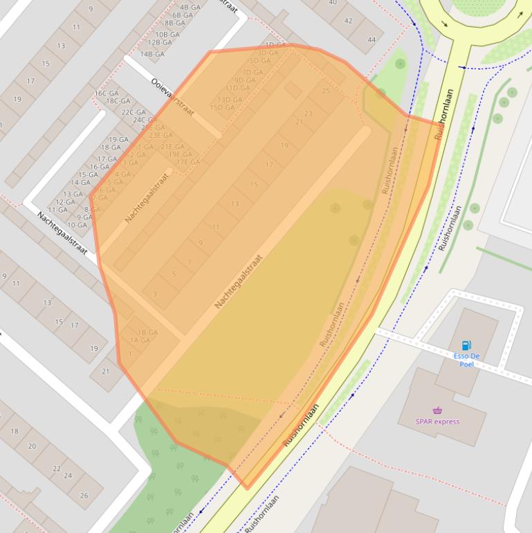 Kaart van postcodegebied 2162GC.