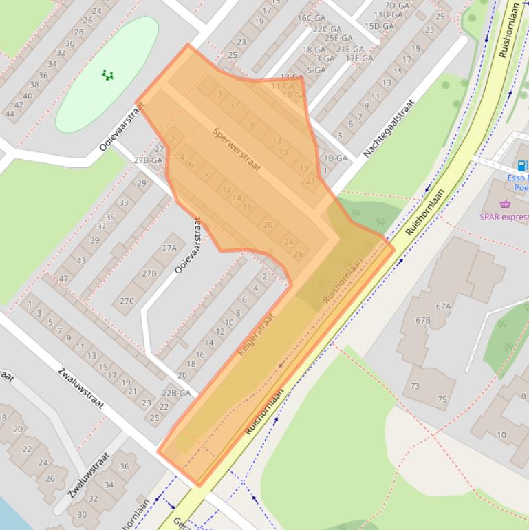 Kaart van postcodegebied 2162GD.