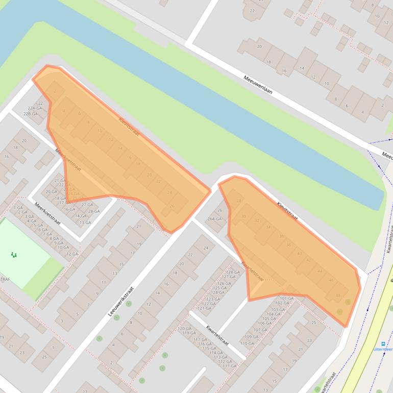 Kaart van postcodegebied 2162GZ.