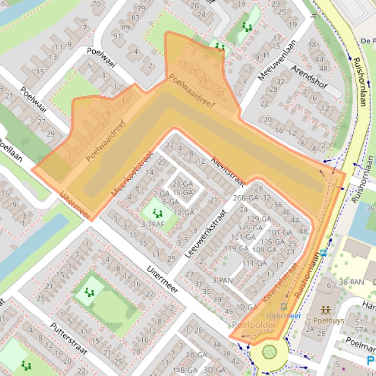 Kaart van postcodegebied 2162HC.