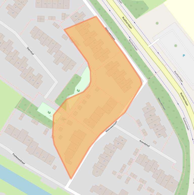 Kaart van postcodegebied 2162HD.