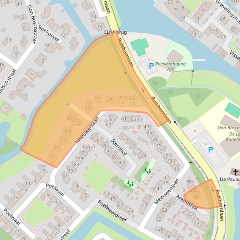 Kaart van postcodegebied 2162HH.