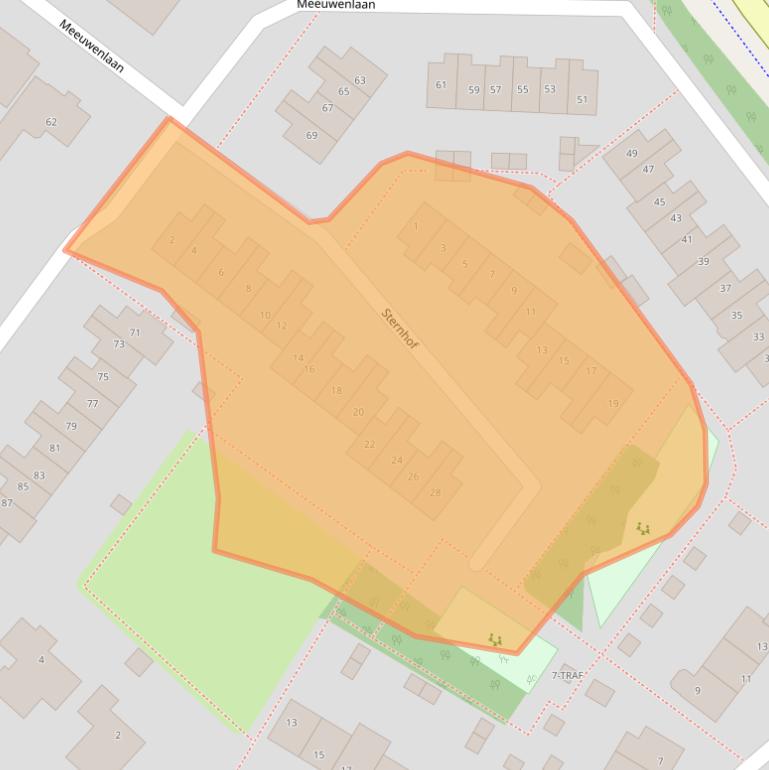Kaart van postcodegebied 2162HK.