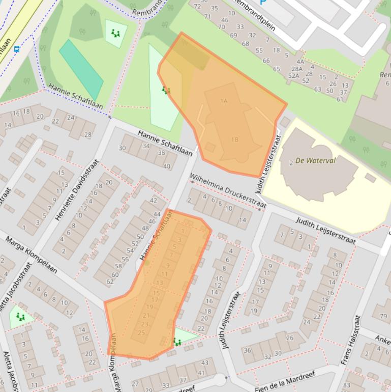 Kaart van postcodegebied 2162JB.