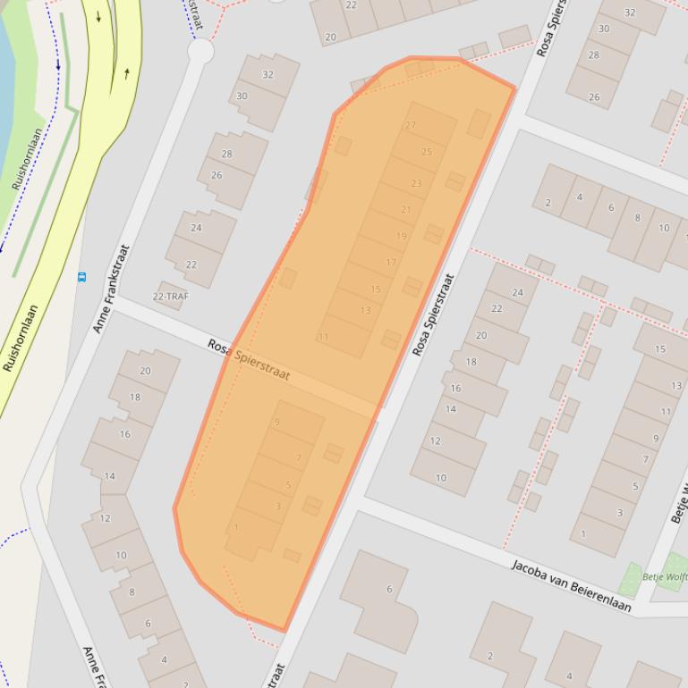 Kaart van postcodegebied 2162JT.