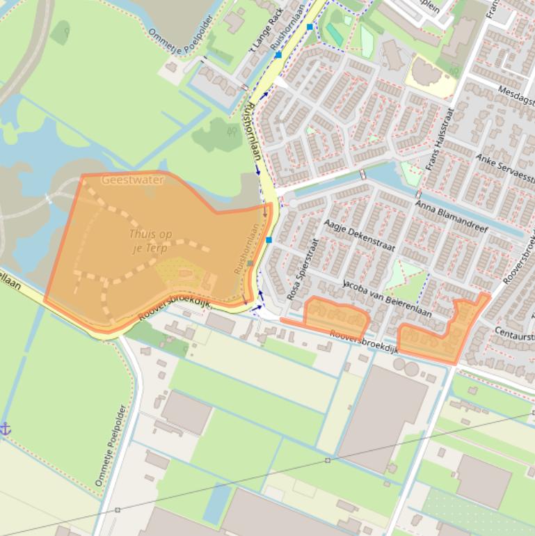 Kaart van postcodegebied 2162JZ.