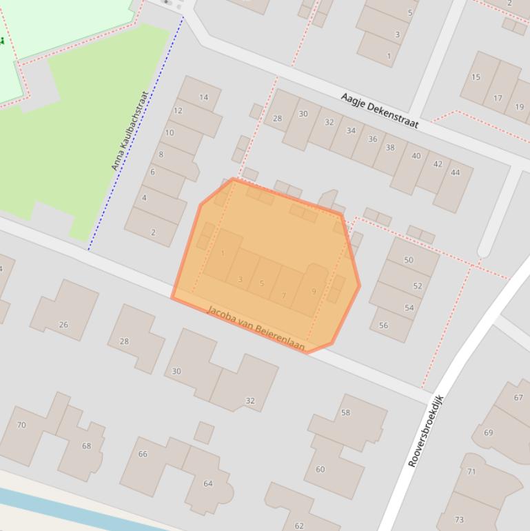 Kaart van postcodegebied 2162KD.