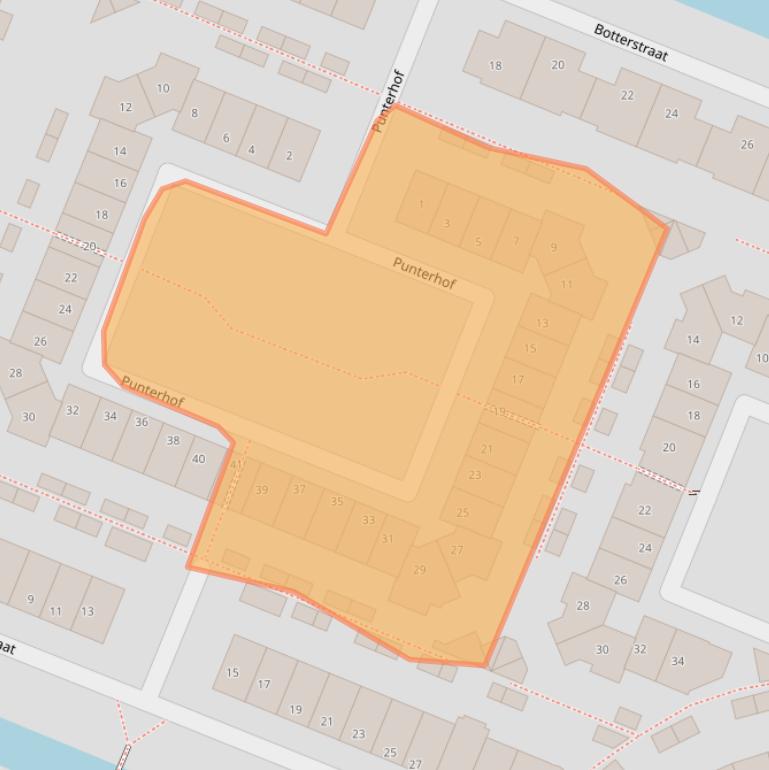 Kaart van postcodegebied 2162LB.