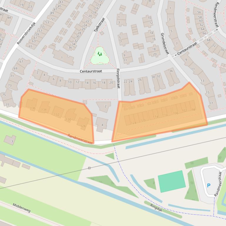 Kaart van postcodegebied 2162LN.