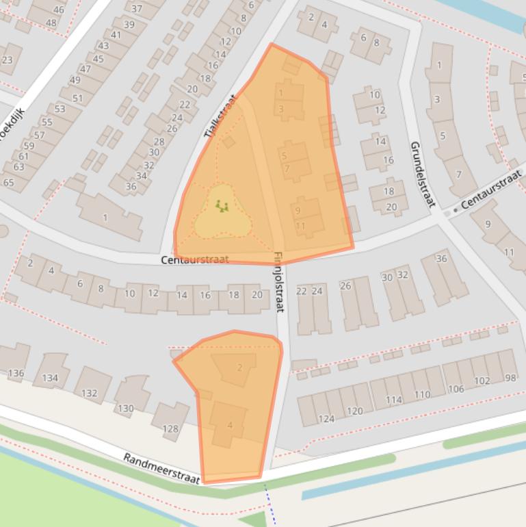 Kaart van postcodegebied 2162LR.