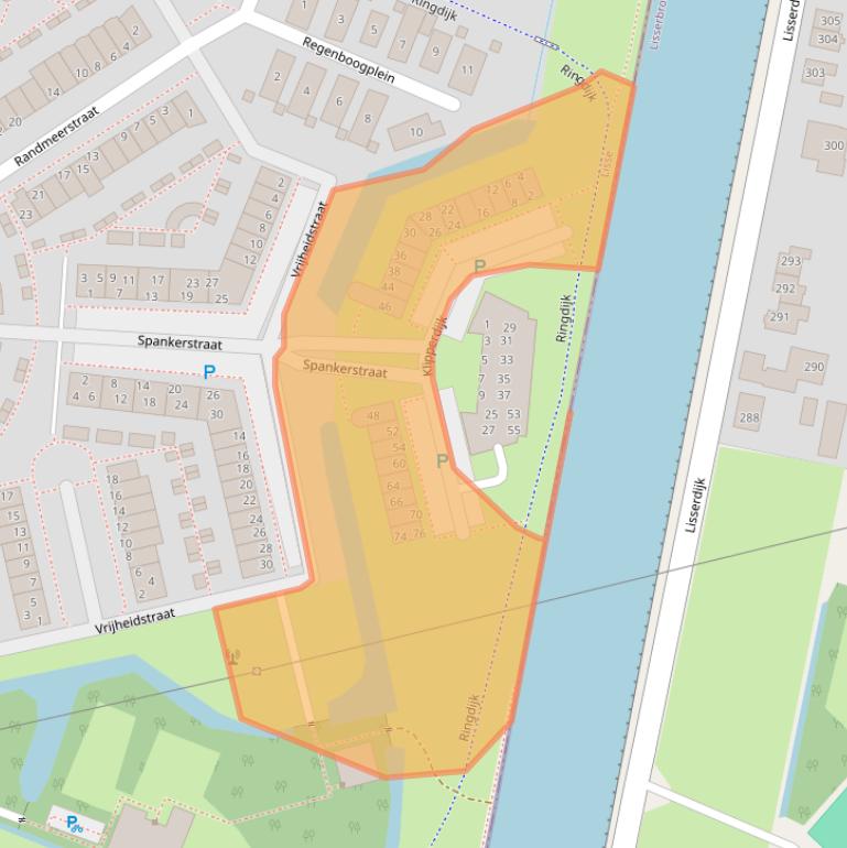 Kaart van postcodegebied 2162LZ.