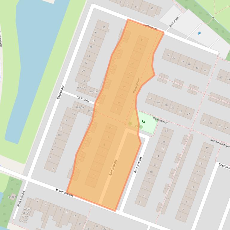Kaart van postcodegebied 2162VD.