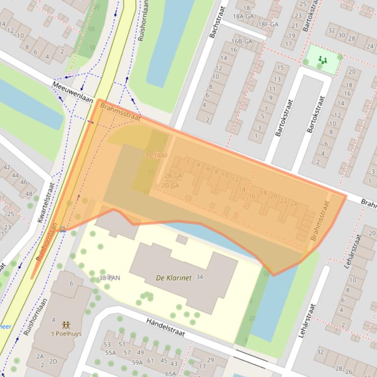 Kaart van postcodegebied 2162VM.