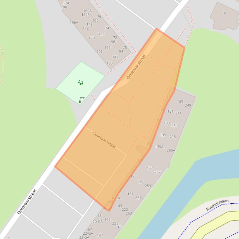 Kaart van postcodegebied 2162XB.