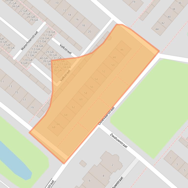 Kaart van postcodegebied 2162XS.