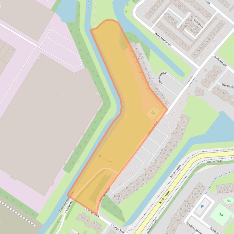 Kaart van postcodegebied 2162XW.