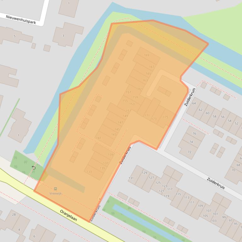 Kaart van postcodegebied 2163AE.