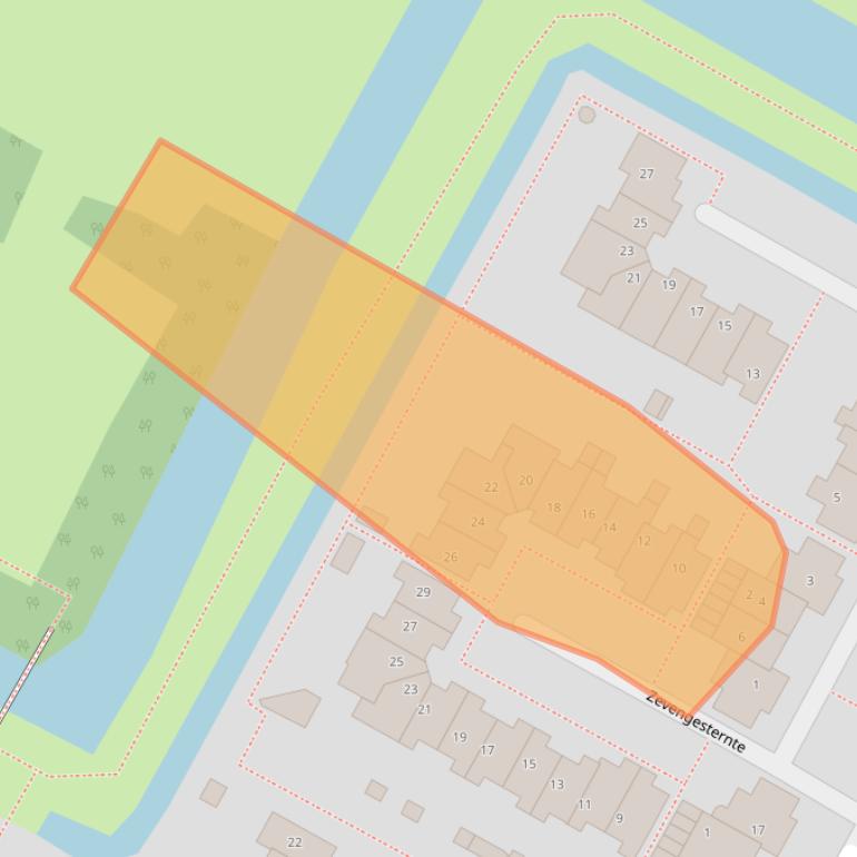 Kaart van postcodegebied 2163AL.